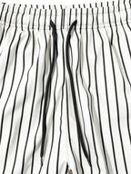 Striped Drawstring Suit Trousers
