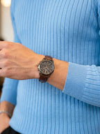 Ribbed Knit Long-Sleeve Polo