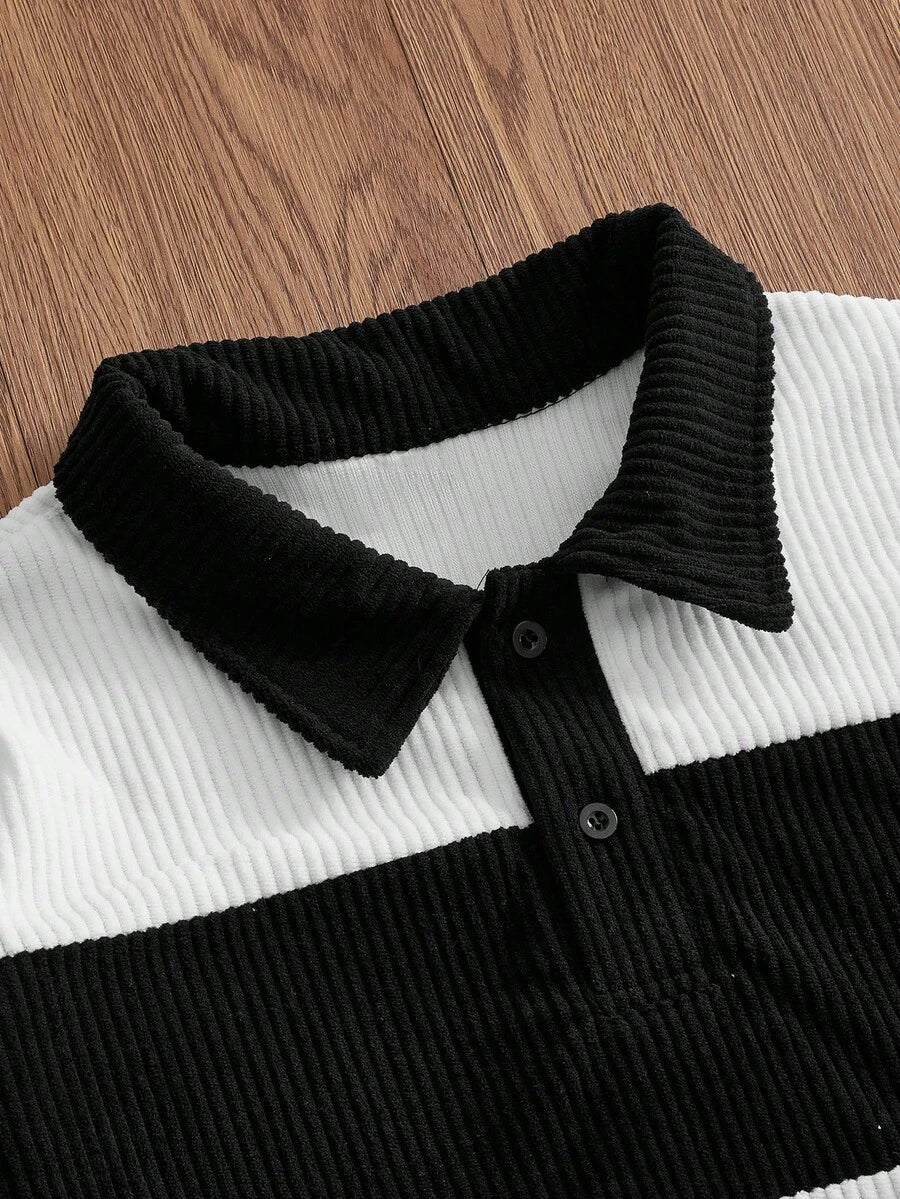 Striped Half-Zip Knit Jumper