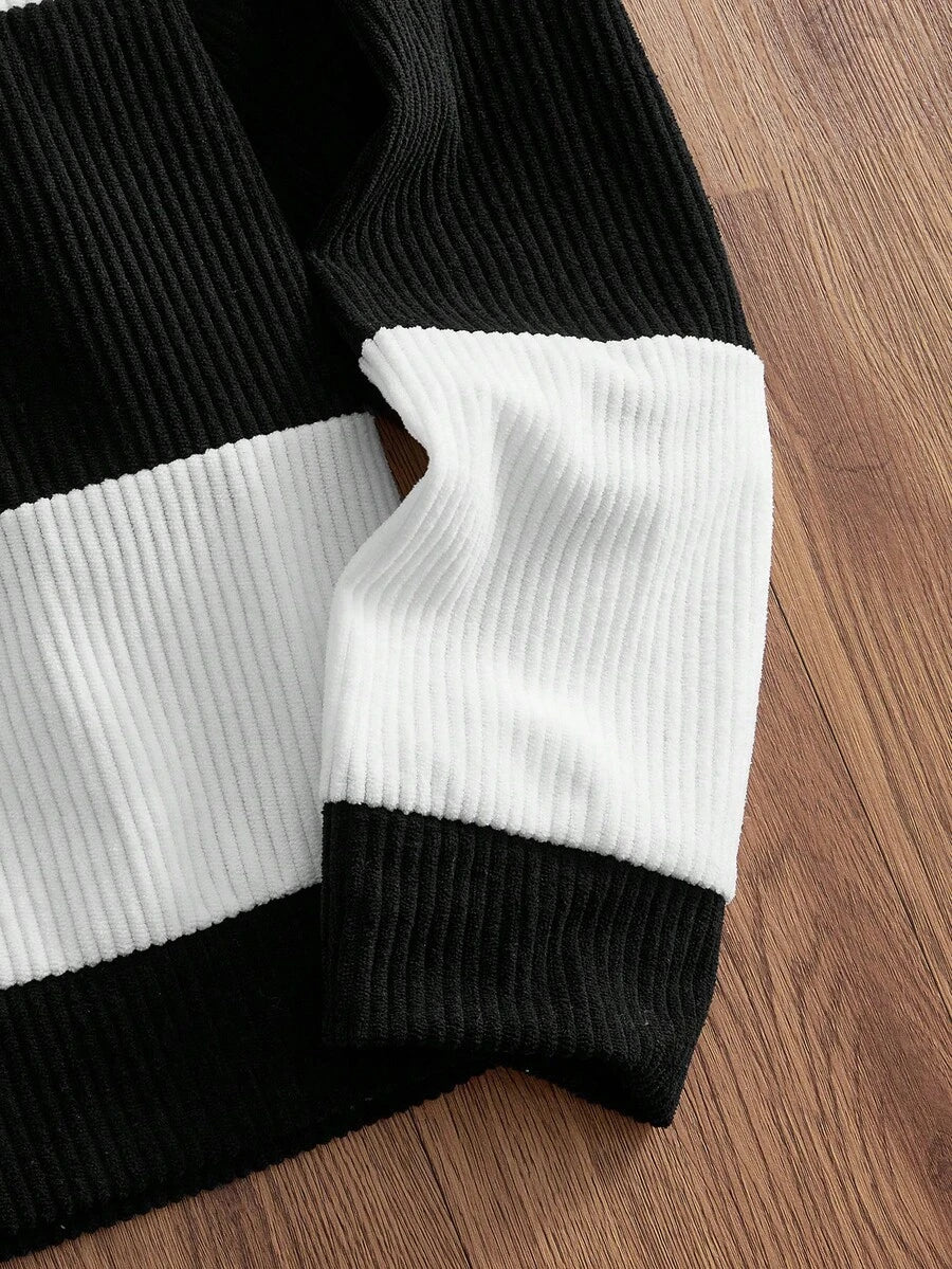 Striped Half-Zip Knit Jumper