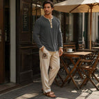 Contrast Trim Henley Top