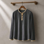 Contrast Trim Henley Top