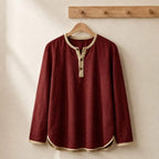 Contrast Trim Henley Top