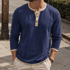 Contrast Trim Henley Top