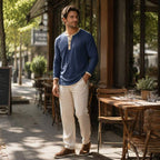 Contrast Trim Henley Top