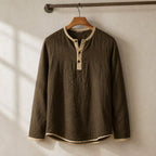Contrast Trim Henley Top