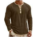 Contrast Trim Henley Top