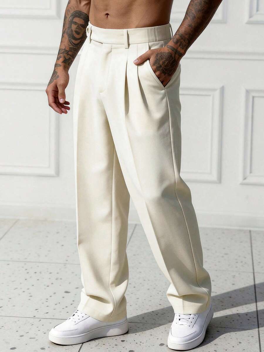 Lined Straight Vintage Trousers