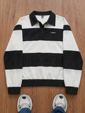 Striped Half-Zip Knit Jumper