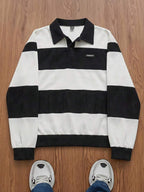 Striped Half-Zip Knit Jumper