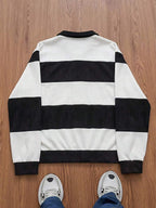 Striped Half-Zip Knit Jumper