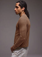 Waffle Knit Henley Long Sleeve