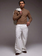 Waffle Knit Henley Long Sleeve