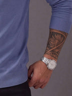 Colour-Block V-Neck Fine Knit