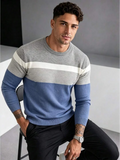 Colour-Block V-Neck Fine Knit