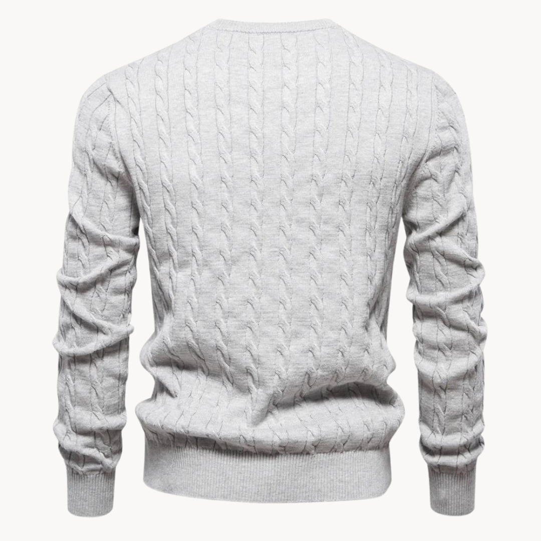 Soft Cotton Cable Knit Crew Jumper