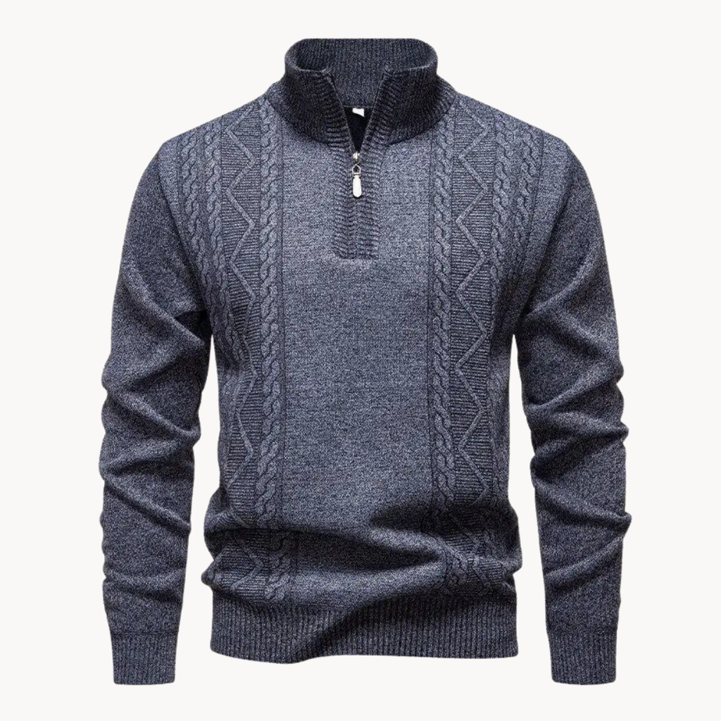 Cable Front Quarter-Zip Jumper