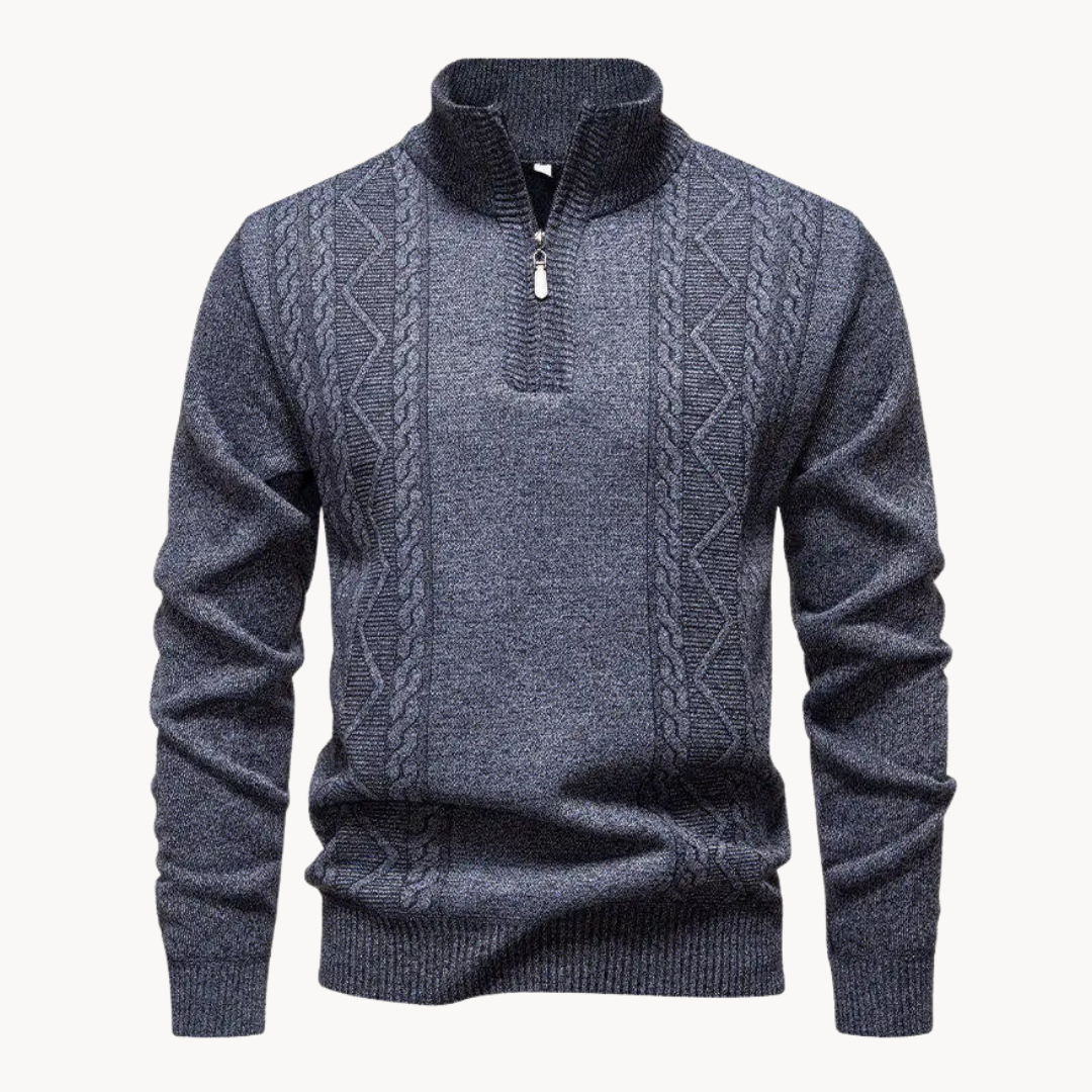 Cable Front Quarter-Zip Jumper