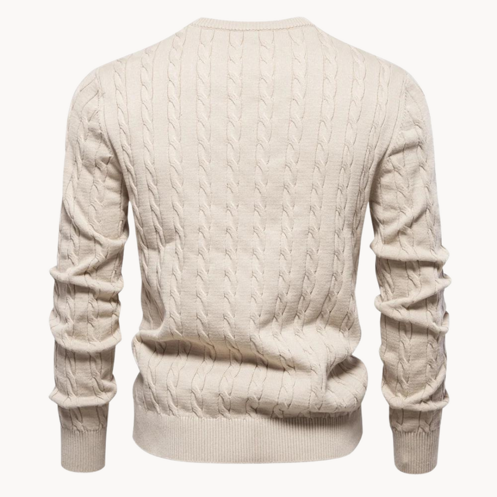 Soft Cotton Cable Knit Crew Jumper