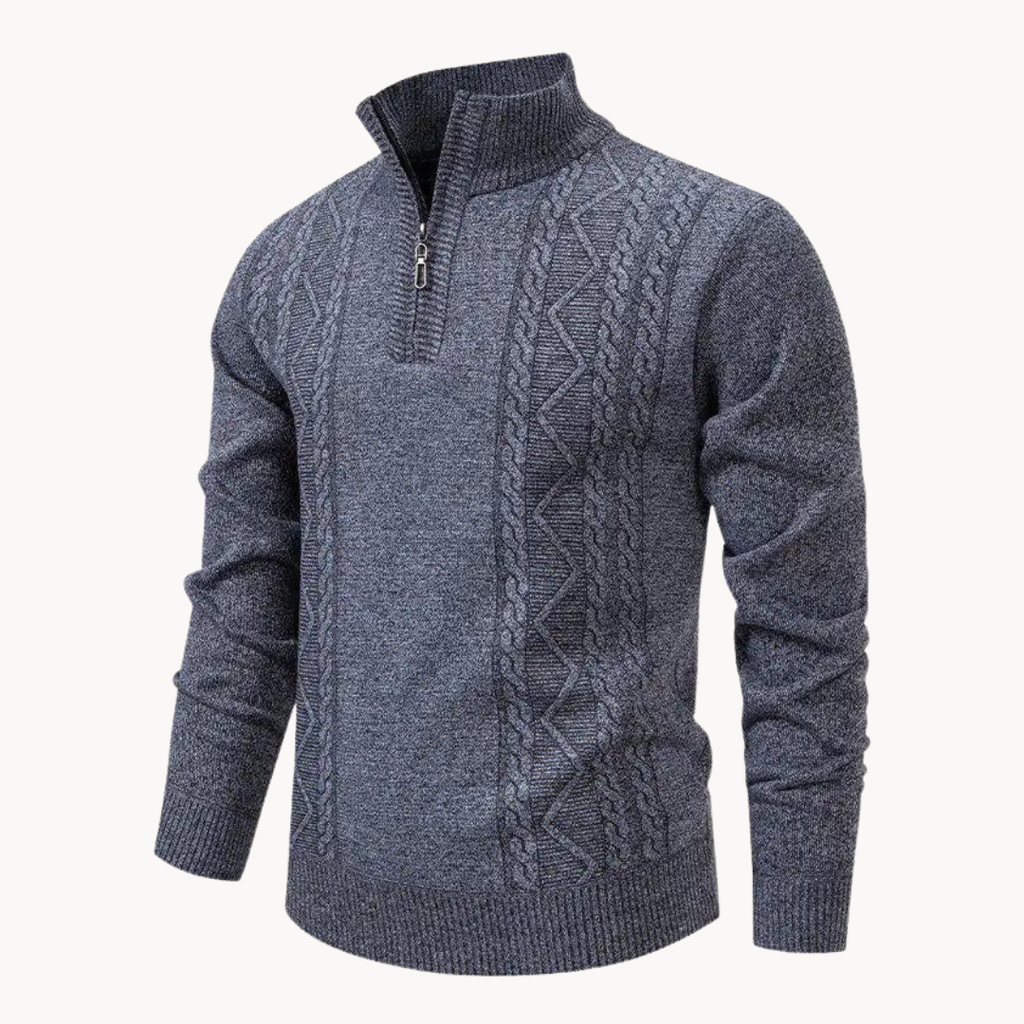 Cable Front Quarter-Zip Jumper