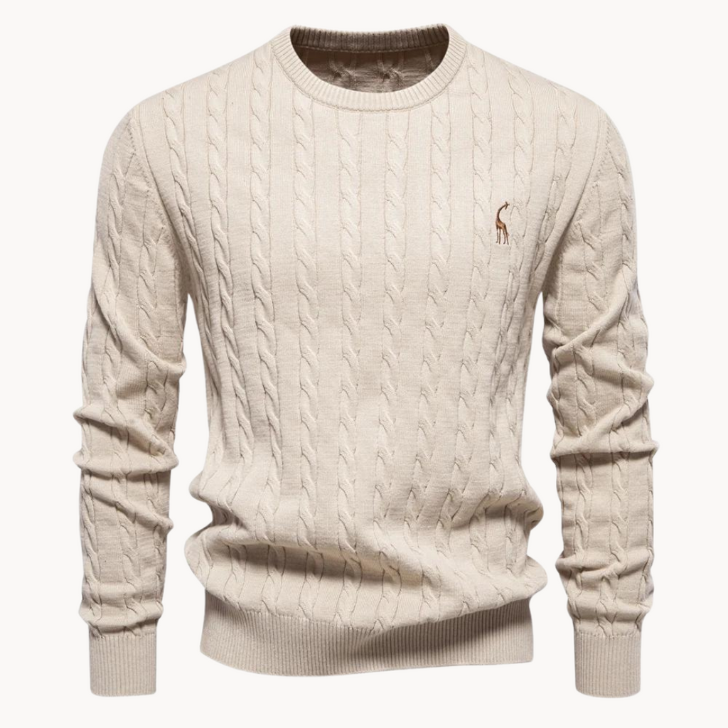 Soft Cotton Cable Knit Crew Jumper