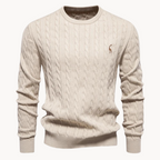 Soft Cotton Cable Knit Crew Jumper