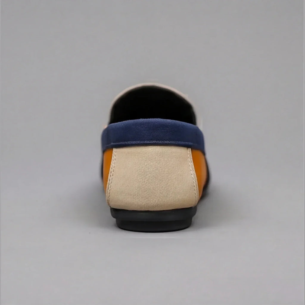 Patchwork Canvas Slip-On Loafers