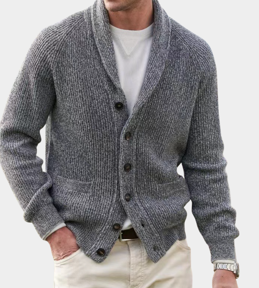 Shawl Collar Chunky Knit Cardigan