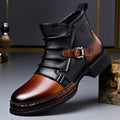 Polished Real Leather Ankle Boots