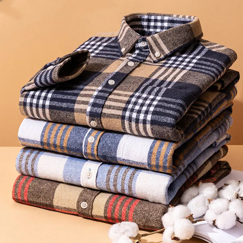 Men's Brushed Cotton Flannel Shirt