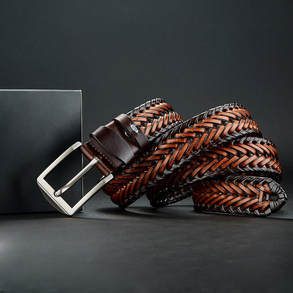 Hand-Braided Cowhide Leather Belt
