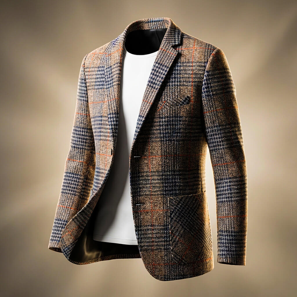 Houndstooth Wool Blazer