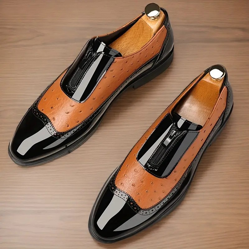 Ostrich Leather Zip Oxford