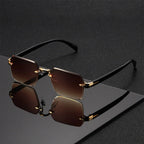 Rimless Gold-Bridge Sunglasses