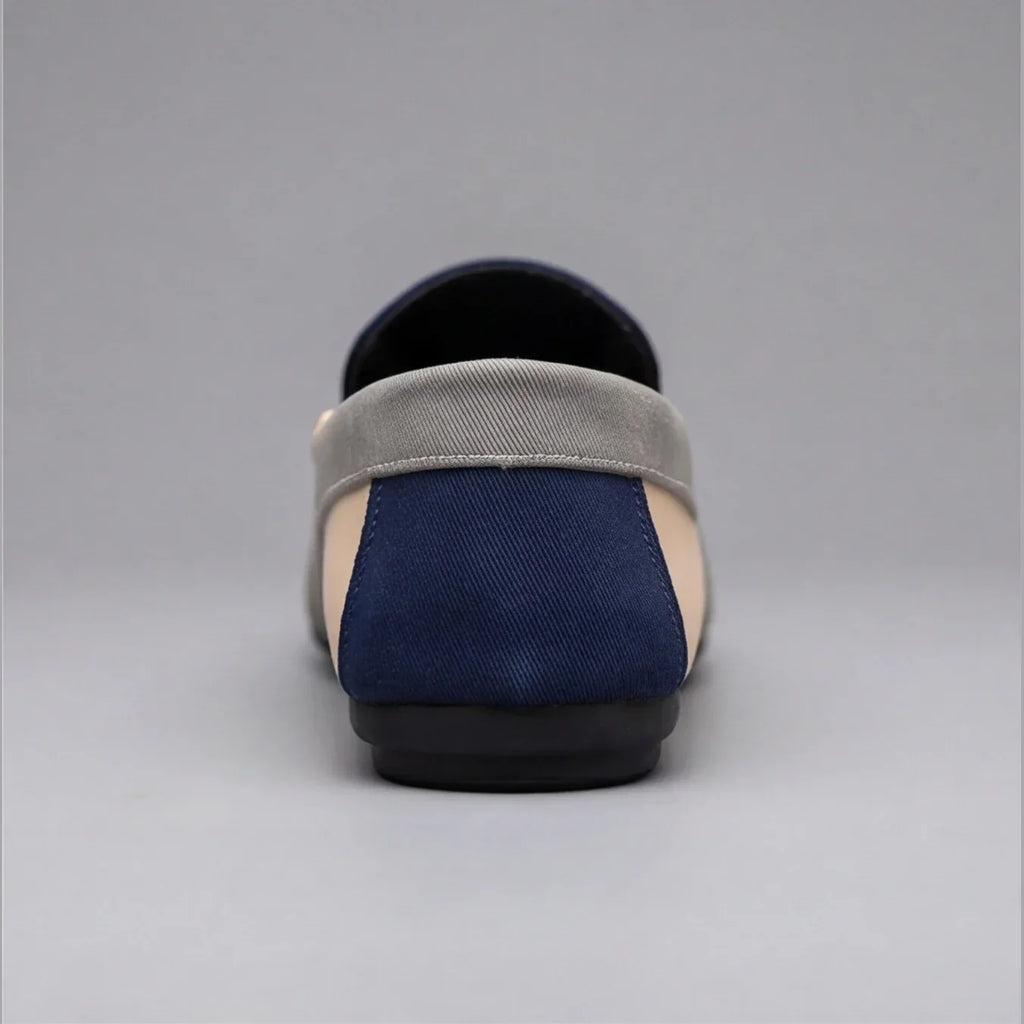 Patchwork Canvas Slip-On Loafers