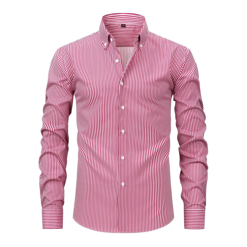 Striped Stretch Long Sleeve Shirt