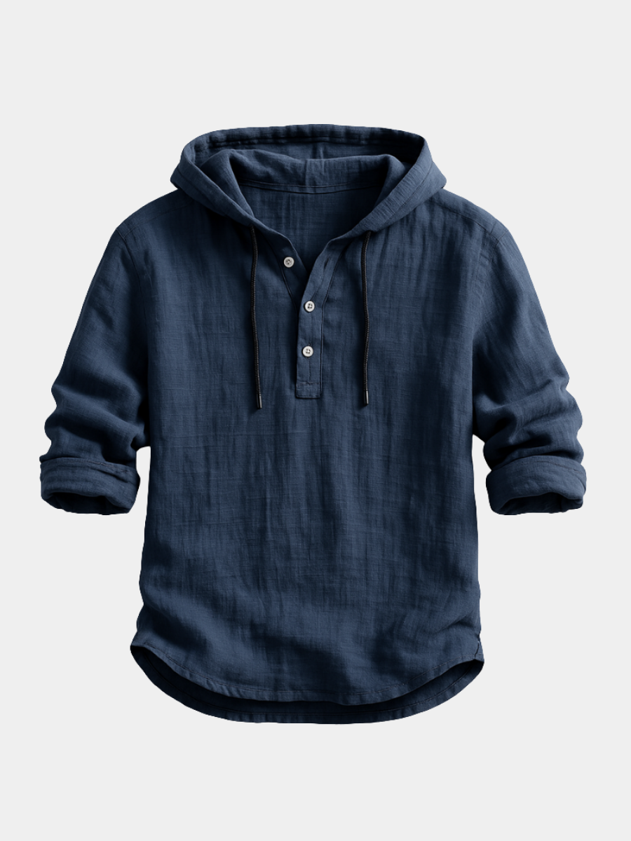 Linen Hooded Overshirt