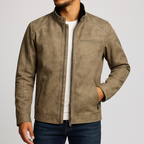 Distressed Leather Biker Jacket