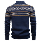 Nordic Pattern Zip Knit Sweater