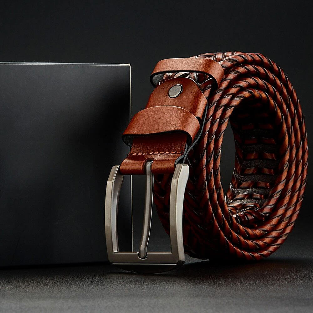 Hand-Braided Cowhide Leather Belt