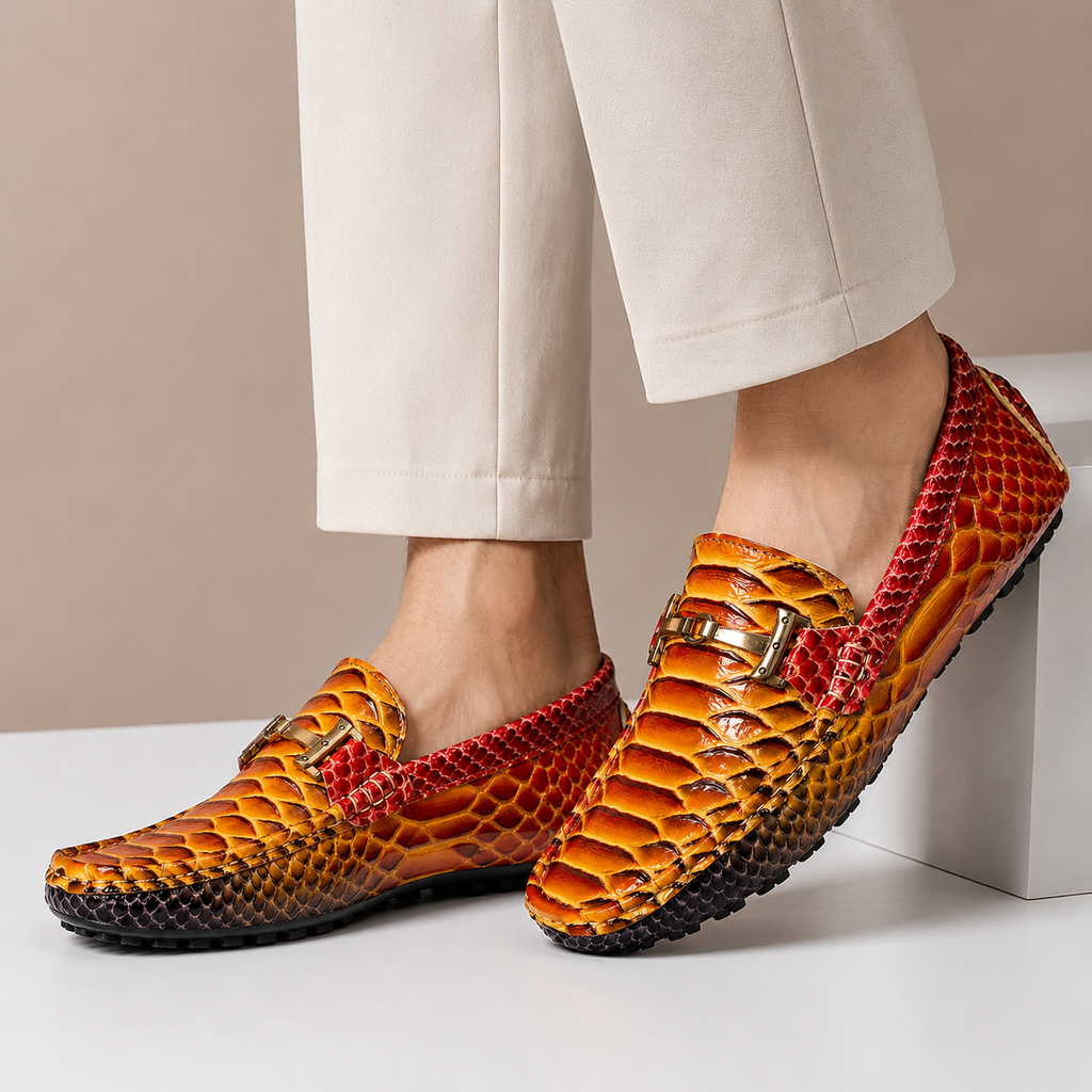 Embossed Leather Comfort Loafer