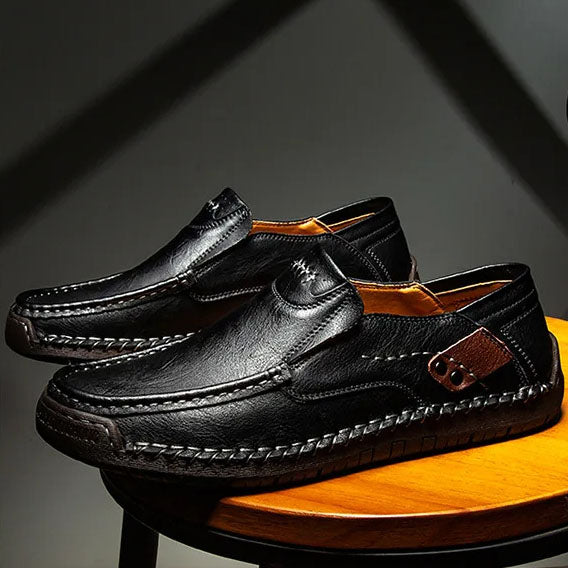 Padded Leather Slip-On Loafers