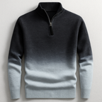 Gradient Fade Quarter-Zip Knit
