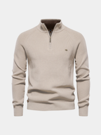 Cotton-Blend Crew Neck Sweater