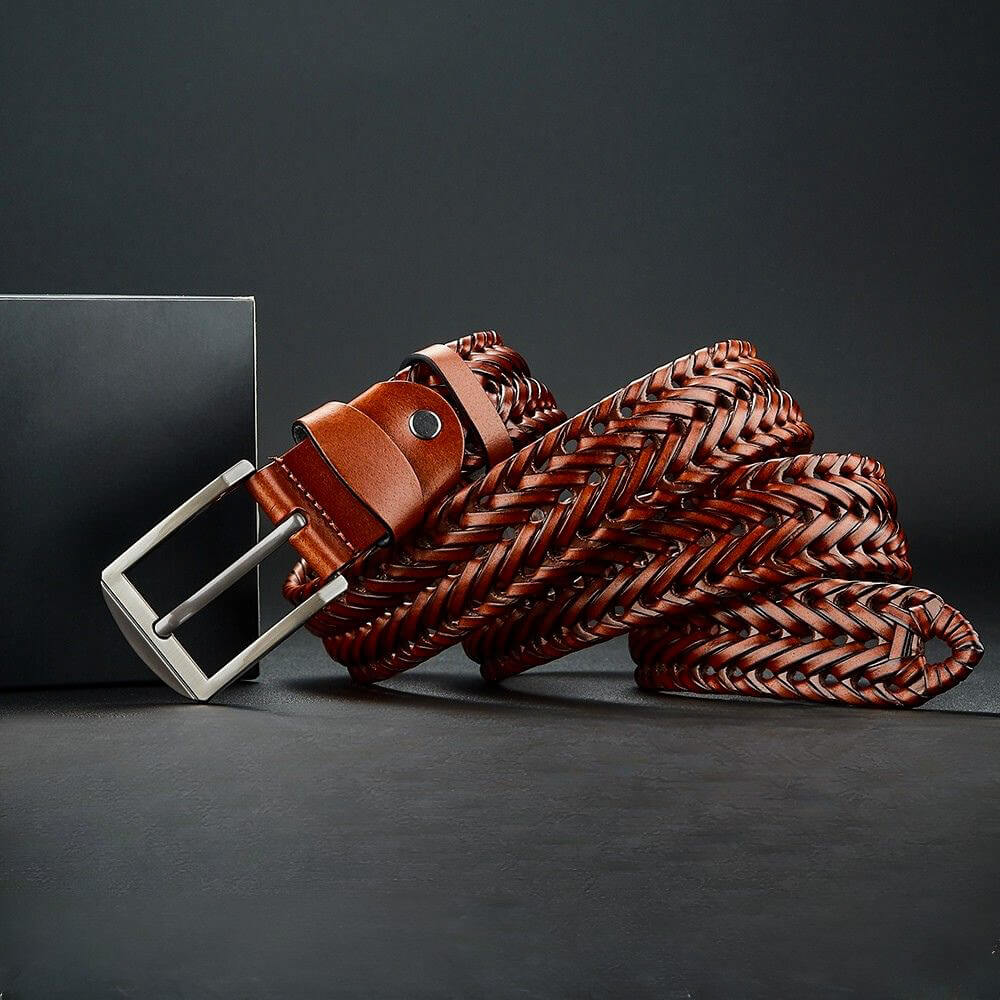 Hand-Braided Cowhide Leather Belt