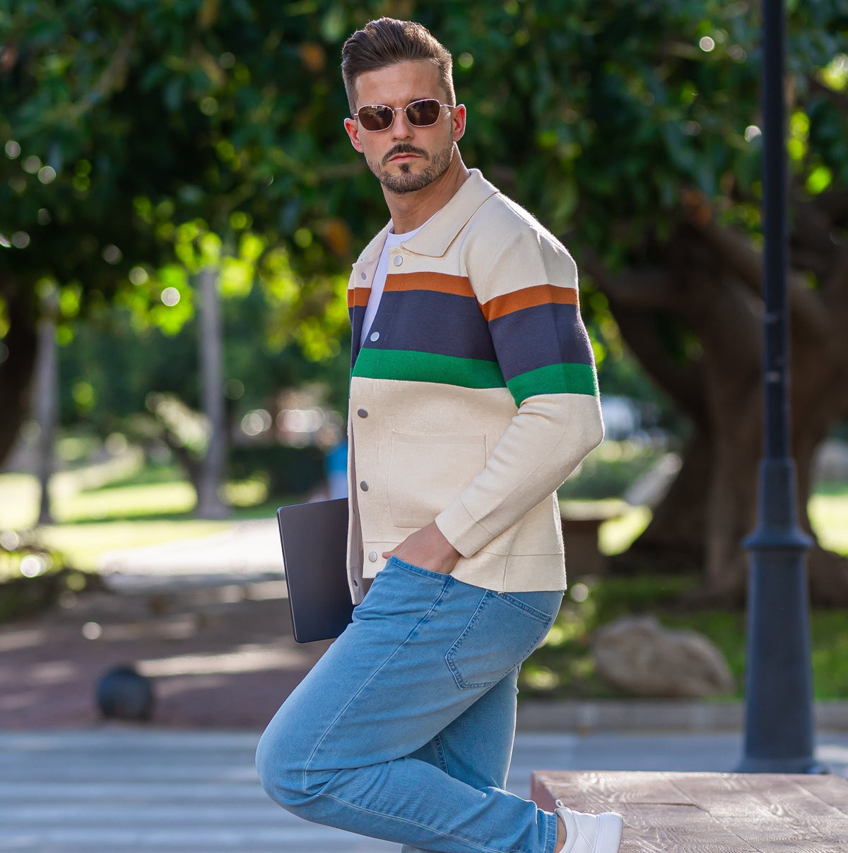 Fine Cotton Button-Up Cardigan