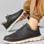 Men's Cushioned Leather Lace-Up Sneakers