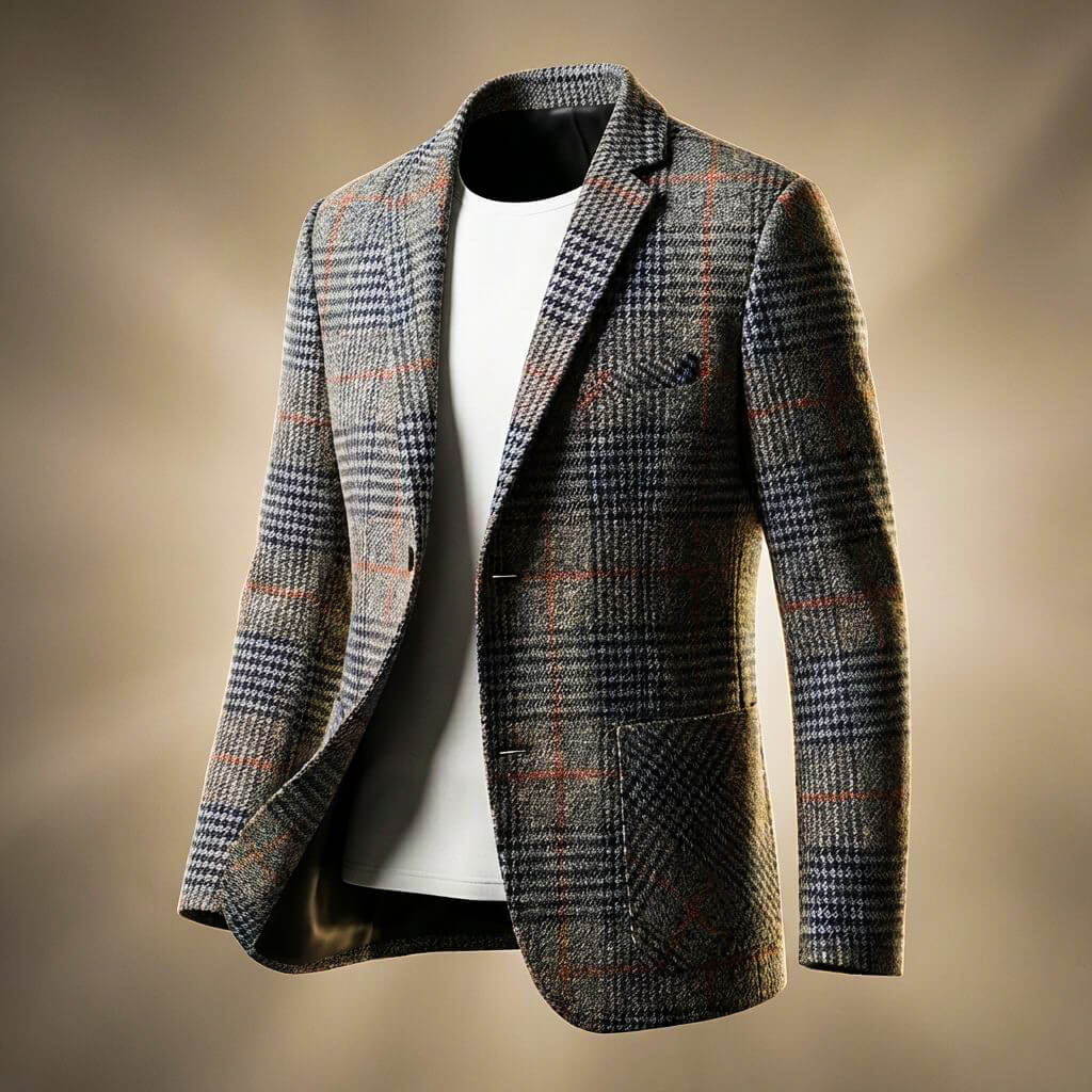 Houndstooth Wool Blazer