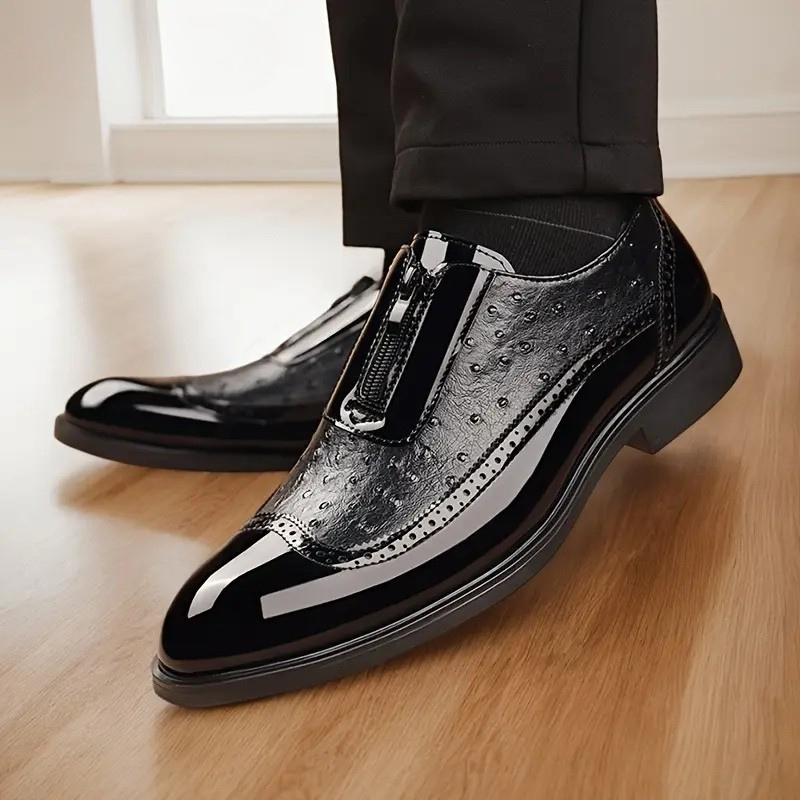 Ostrich Leather Zip Oxford