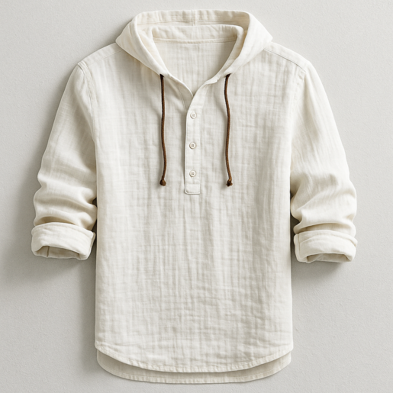 Linen Hooded Overshirt